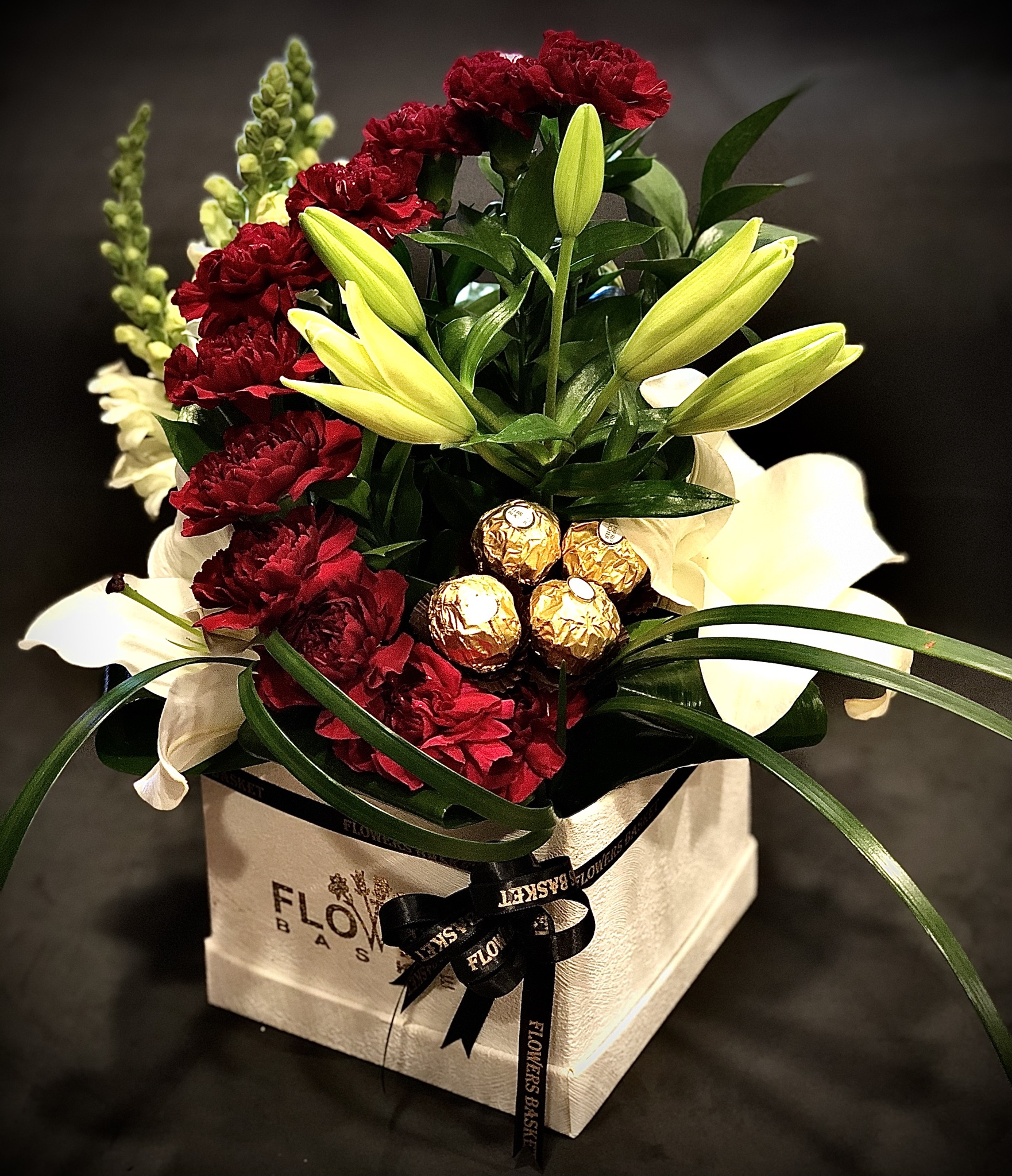 Box flowers basket