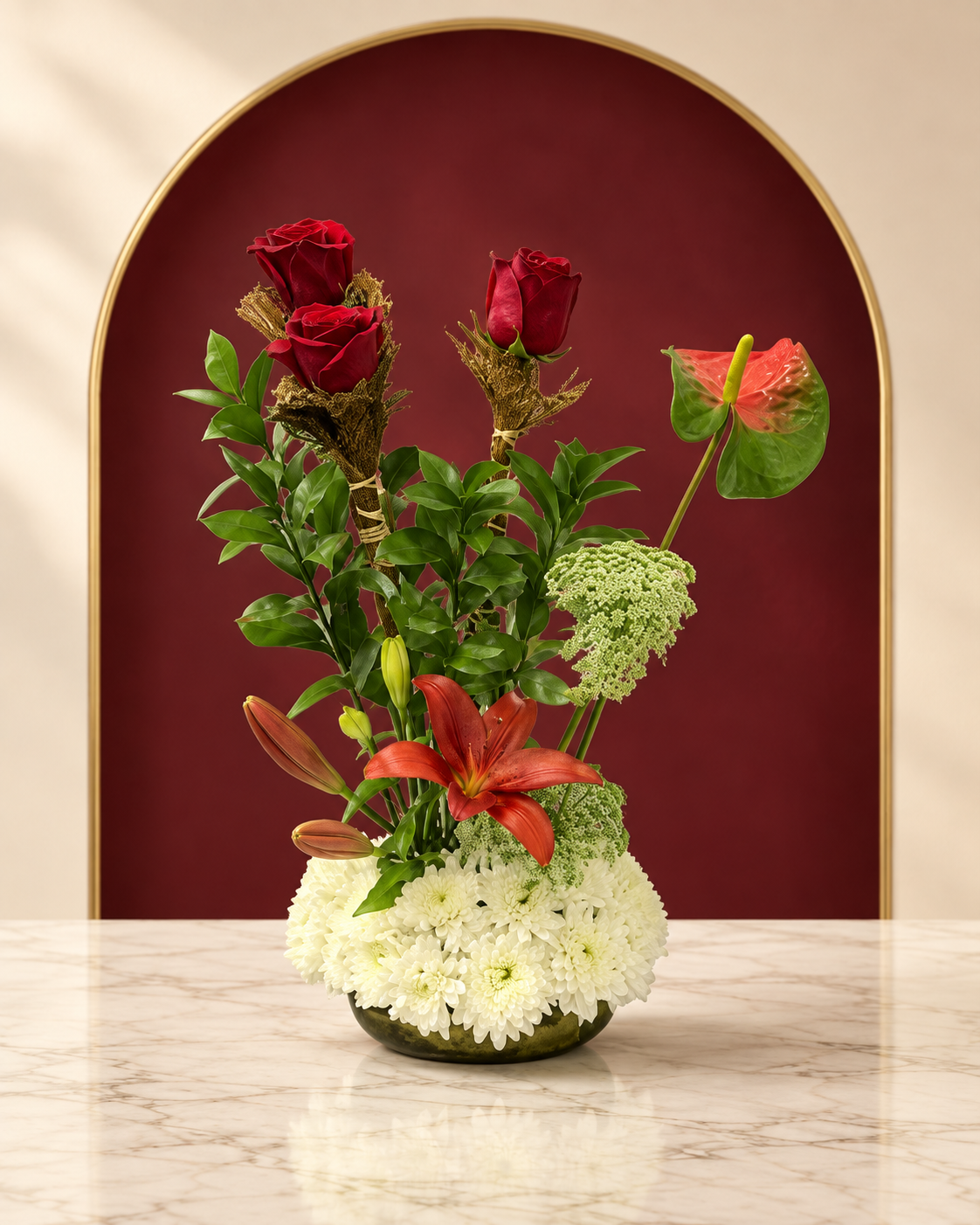Red & White Garden Tower