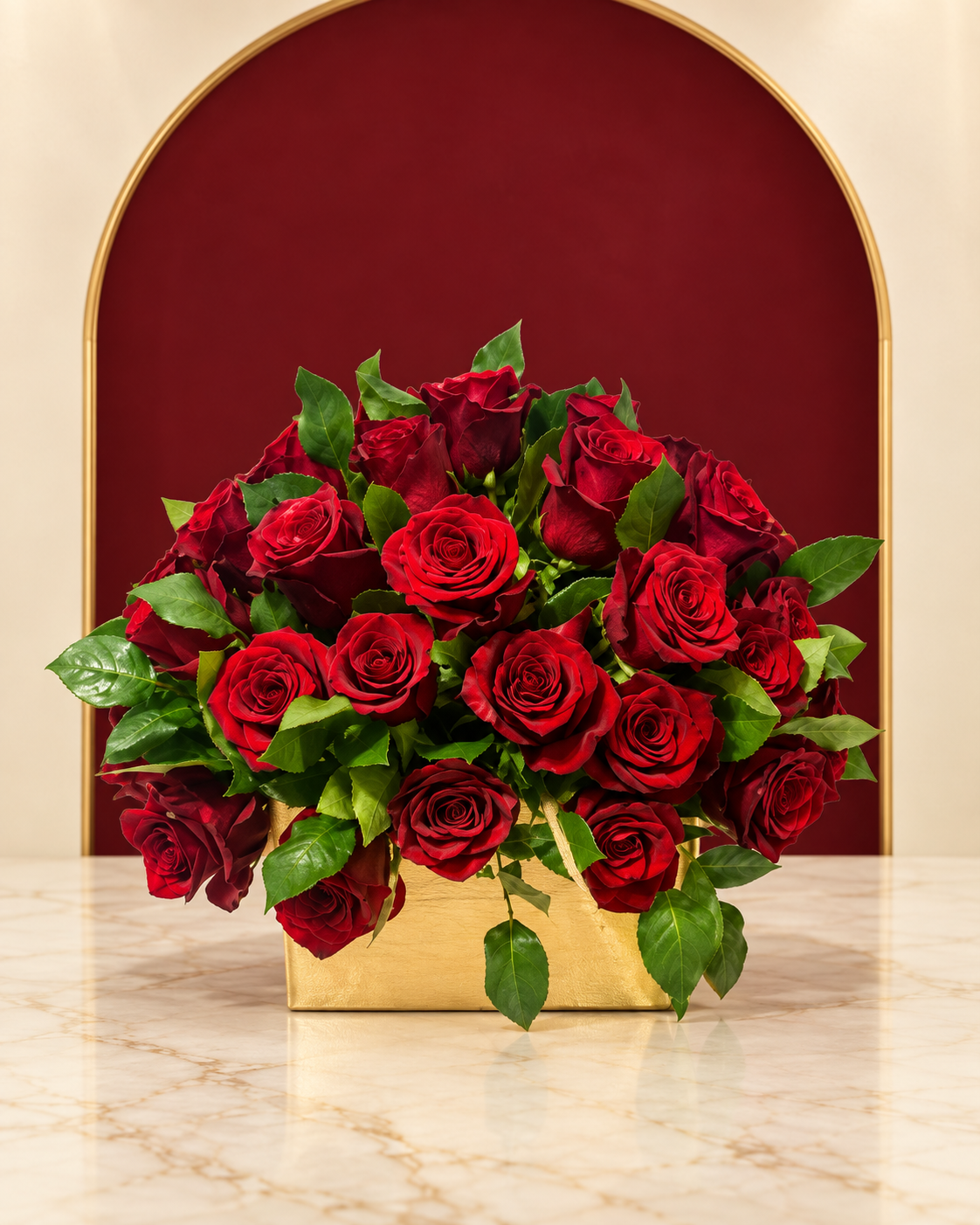 Crimson Elegance Basket