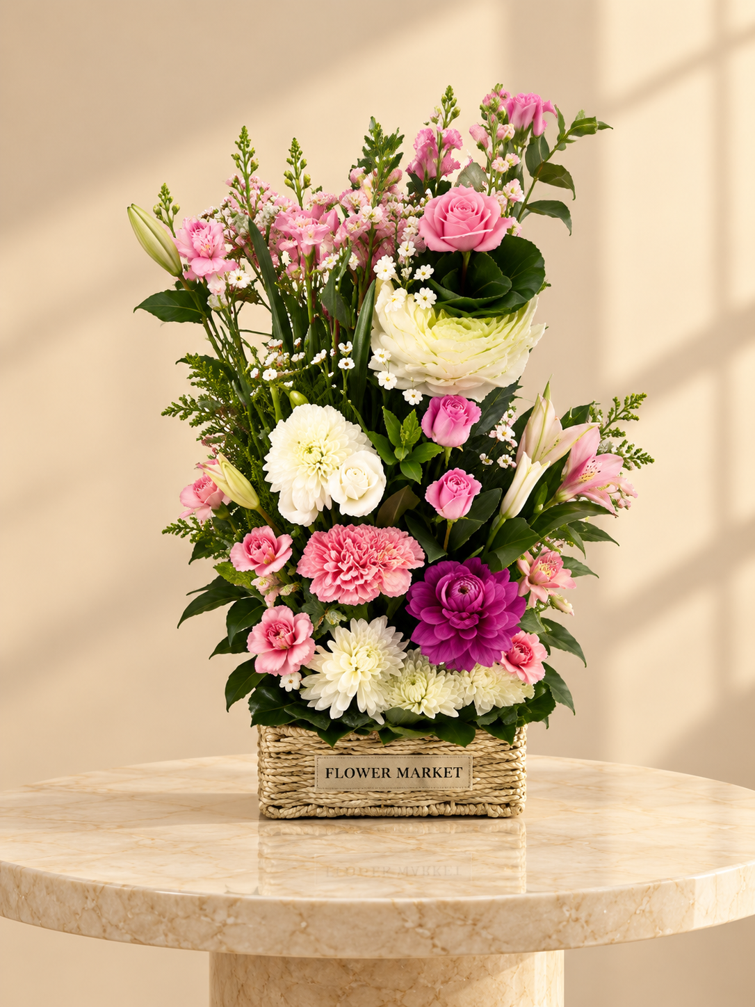 Pink Rose & Chrysanthemum